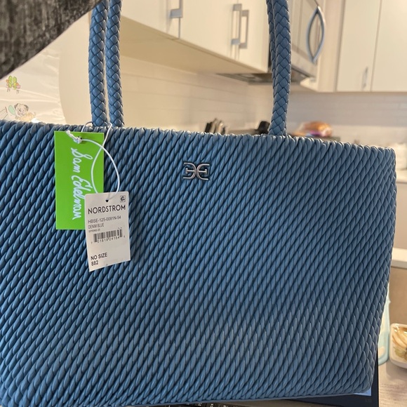 Sam Edelman Julia Quilted Tote in Denim Blue - Picture 4 of 8